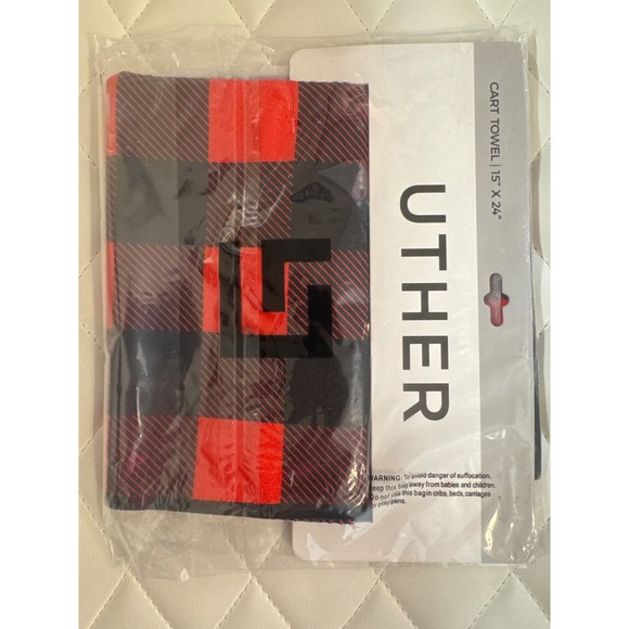 Uther Golf‎ Towel Cart Towel Buffalo Plaid Pattern 15" x 24" - Picture 1 of 3